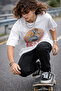 Skates Bull Printed Unisex Oversize White T-Shirt - 2