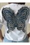 Shirt with Butterfly Detail on the Back - White |   D2787 - White - 4