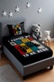 Game Break Patterned Bedspread and Pillowcase - 2