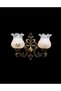 Two-Armling Applique Decorated Dress with Antique Finish and Matte Honey Color Glass - 4
