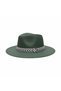 Unisex Stripe Detailed Straw Fedora - 4