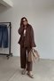 Brown Double-Breasted Jacket and Trousers Set - 7
