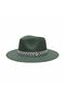 Unisex Stripe Detailed Straw Fedora - 8