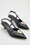 Women's heeled shoes - 5 cm stiletto heel pointed toe slingback black - 3