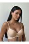 Corded Fabric Unpadded Underwire-Free Pink Bra (736) - 2