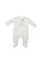 -Print Polka Dot Long Sleeve Bosy Suit - White & Baby Pink
