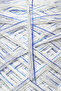 White, Multi-Stranded Italian Mercerized Yarn with One Layer of Blue Shiny Viscose Design Knitting Yarn (500 Gr.) - 4