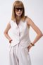 New Season Fleto Pocket Button Detailed Linen Women's Vest 52212022 - 2