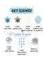 8 Year Old Boy Birthday & Special Occasion Balloon Set Blue Silver Confetti Foil Balloon Bouquet - 2