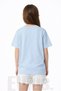 Girl's Blue Floral Printed Combed Cotton T-Shirt Fun Summer Cotton - 2