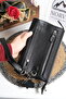 Password-Protected Genuine Leather Cover Men's Handbag Shiny Black 1364 - 7