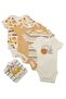-Printed Babysuit 3-Piece Set with Headbands-Multicolor