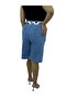 Plus Size Belted High Waist Ripped Pocket Denim Women's Shorts - 6