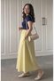Long Elastic Waist Skirt with Flannel Pockets, Non-See-Through Poplin Fabric Seasonal Skirt (90cm) - 4