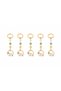 5 Pieces of Natural Stone Keychain/Bag Ornament with Cat Figure (Citrine-Nephrite-Aventurine) - 2