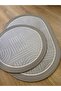 Premium Non-Slip Base Bath Mat with Jute Edge Detail Oval Round Set 100X60-60X60 - 5