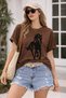 Horse Figured Printed Unisex Oversize T-Shirt – Cotton Crew Neck Casual Streetwear T-Shirt
