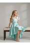Girl's Asymmetrical Cut Stone Detailed Stylish Evening Dress - 4