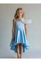 Girl's Asymmetrical Cut Stone Detailed Stylish Evening Dress - 2