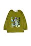 Boy's 100% Cotton Khaki Color Astronaut Patterned Long Sleeve Winter Interlock Pajama Set - 6