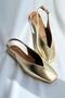 Modegas Gold Back Open Buckle Detailed Women's Shoes