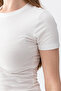 Women's Ecru 100% Cotton Ultra Soft Round Neck Short Sleeve Blouse - 2