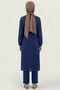 Navy Blue 100% Cotton Muslin Fabric Zippered Comfortable Fit Hijab Women's Set - Hajj and Umrah Outfit - 5