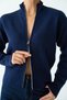 Women's Zippered Stand Collar Knitwear Cardigan - 4
