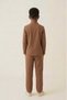 Brown 100% Cotton Muslin Fabric Boys' Suit Comfortable Fit Hajj and Umrah Outfit - 5