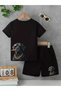 Summer Children's T-Shirt Shorts Unisex (Dog Print with Pro)