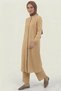 Beige Color 100% Cotton Muslin Fabric Zippered Comfortable Fit Hijab Women's Set - Hajj and Umrah Outfit - 3