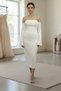 Strapless Wedding Gown Long Sleeve Slit Midi Pencil Evening Dress Wedding Chic Women's Dress - 2