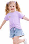 Girl's Front Drawstring Love Written Crop Model Lilac Color Short Sleeve T-Shirt - 4