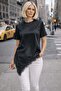New Season Satin Lace Detail Asymmetrical Blouse with Drop Closure in Ecru Color - 2