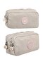 Ultra Luxury Unisex Crinkle Fabric High School, Middle School Backpack with Double Compartment Pen Holder and Keychain - 6
