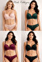 Bra Panty Underwear Set Elegant Lace Detailed Underwire Supported Stylish Padded Bra Panty Set - 8