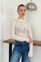 Lace Evening Dress Blouse - Cream |   F1886 - Cream