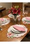 Placemat Supla Presentation Napkins with Lily Embroidery for 2 Persons - 4 Piece Spring Series with Gift - 3