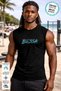 Black Printed Crew Neck Sports Athlete T-Shirt Premium Thick Cotton Single Jersey Fabric Men's