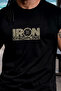 Black Iron Camouflage Printed Crew Neck Sports Athlete's Undershirt Premium Thick Cotton Single Jersey Fabric Men's - 2