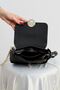 Women's Black Premium Hand and Shoulder Crossbody Bag Daily Bag Small Size - 4
