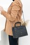 Women's Black Printed Premium Hand and Shoulder Bag Daily Bag Standard Size - 3