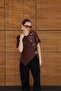 D2964 Lace Detailed Hem V-Neck T-Shirt - Brown |   D2964 - Coffee - 2