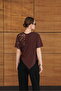 D2964 Lace Detailed Hem V-Neck T-Shirt - Brown |   D2964 - Coffee - 5
