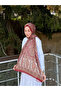 Women's Burgundy Tile Ethnic Paisley Patterned Soft Textured Cotton Soft Shawl - 5