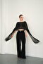 D 2938 Chiffon Poncho - Black |   D2938 - 3