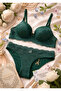 Elegant Lace Detailed Underwire Supported Non-Padded Bra Panty Lingerie Set - 8