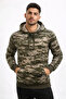 Men's Camouflage Patterned 2 Thread 4 Season Hooded Kangaroo Pocket Hoodie Sweatshirt - Camouflage