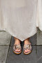 01430 Eren Shoes&Bag Genuine Leather White Patterned Slippers Gray Mink - 7