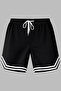 Men's White Stripe Detailed Oversize Regular Waist Shorts - 2